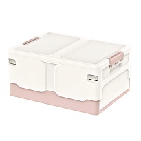 Ящик пластиковый складной белый, дно розовое, 480х360х240 мм в Томске