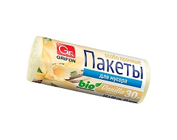 Мешки для мусора 30 л, ароматизированные, Ваниль, бежевые, в рулоне 20 шт., ПНД, 9 мкм, 560х530 мм, GRIFON Aroma, 101-020 V в Томске