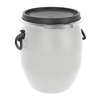 Бочка пластиковая 48 л с хомутом белая в Томске Бочка пластиковая 48 л с хомутом белая в Томске