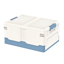 Ящик пластиковый складной белый, дно синее, 480х360х240 мм в Томске