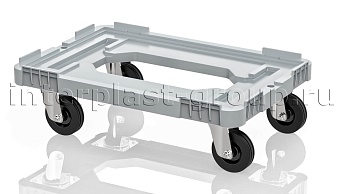 Тележка пластиковая с отверстием без тормозов серая в Томске