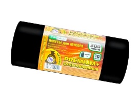 Мешки для мусора 300 л, черные, в рулоне 10 шт., ПВД 70 мкм, 1400х1000 мм, PREMIUM+, 30010160 в Томске Мешки для мусора 300 л, черные, в рулоне 10 шт., ПВД 70 мкм, 1400х1000 мм, PREMIUM+, 30010160 в Томске