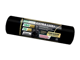 Мешки для мусора 180 л, черные, в рулоне 10 шт., ПВД, 60 мкм, 1100х930 мм, EXTRA LUX+, 1801098 в Томске