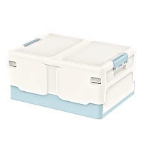 Ящик пластиковый складной белый, дно голубое, 480х360х240 мм в Томске
