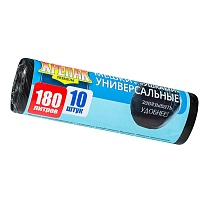 Мешки для мусора 180 л, с ушками, черные, в рулоне 10 шт., ПНД, 20 мкм, 1150х800 мм, Крепак, 4607075710498 в Томске Мешки для мусора 180 л, с ушками, черные, в рулоне 10 шт., ПНД, 20 мкм, 1150х800 мм, Крепак, 4607075710498 в Томске