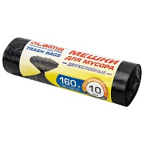 Мешки для мусора 160 л, черные, в рулоне 10 шт., ПВД, 30 мкм, 1200х900 мм, LAIMA ULTRA, 607694 в Томске