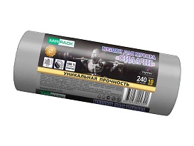 Мешки для мусора 240 л, ароматизированные, серые, в рулоне 10 шт., ПВД 40 мкм, 1500х1100 мм, СИЛАЧИ, sil240111101 в Томске