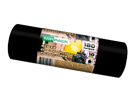 Мешки для мусора 180 л, ароматизированные, черные, в рулоне 10 шт., ПВД, 70 мкм, 1100х930 мм, СТРОЙКА, S18010110 в Томске