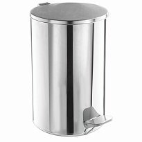 Ведро для мусора с педалью, усиленное, Титан, 20 л, кольцо под мешок, нержавеющая сталь, хром в Томске