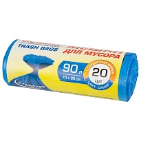 Мешки для мусора 90 л, синие, в рулоне 20 шт., ПНД, 14 мкм, 900х700 мм, LAIMA ULTRA, 607693 в Томске Мешки для мусора 90 л, синие, в рулоне 20 шт., ПНД, 14 мкм, 900х700 мм, LAIMA ULTRA, 607693 в Томске