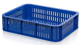 Ящик (лоток) кондитерский перфорированный синий в Томске Ящик (лоток) кондитерский перфорированный синий в Томске