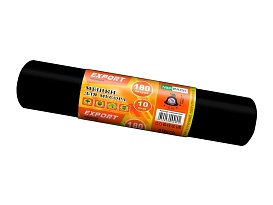 Мешки для мусора 180 л, ароматизированные, черные, в рулоне 10 шт., ПВД, 80 мкм, 1100х930 мм, EXPORT, exp18010142 в Томске