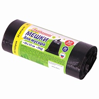 Мешки для мусора 30 л, черные, в рулоне 30 шт., ПНД, 7 мкм, 550х480 мм, Любаша, 608089 в Томске Мешки для мусора 30 л, черные, в рулоне 30 шт., ПНД, 7 мкм, 550х480 мм, Любаша, 608089 в Томске