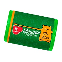 Мешки для мусора 30 л, зеленые, в рулоне 90 шт., ПНД, 6 мкм, 560х480 мм, Comfort, М4268 в Томске
