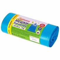 Мешки для мусора 35 л, синие, в рулоне 30 шт., ПНД, 10 мкм, 600х500 мм, Любаша, 608091 в Томске