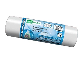 Мешки для мусора 300 л, белые, в рулоне 10 шт., ПВД 70 мкм, 1400х1000 мм, PREMIUM+, 300101602 в Томске Мешки для мусора 300 л, белые, в рулоне 10 шт., ПВД 70 мкм, 1400х1000 мм, PREMIUM+, 300101602 в Томске