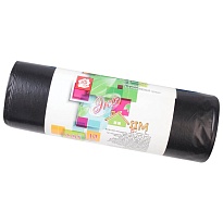 Мешки для мусора 220 л, черные, в рулоне 10 шт., ПВД, 29 мкм, 1100х830 мм, Концепция Быта ЭкоДом, 604924 в Томске