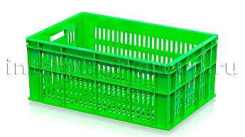 Ящик для молока, мяса, овощей и фруктов большая перфорация дно перфорированное светло-зеленый в Томске Ящик для молока, мяса, овощей и фруктов большая перфорация дно перфорированное светло-зеленый в Томске
