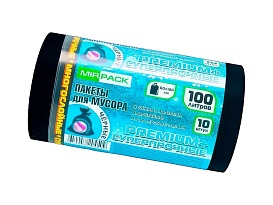 Мешки для мусора 100 л, черные, в рулоне 10 шт., ПВД, 70 мкм, 1000х600 мм, PREMIUM+, 1001076 в Томске