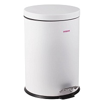 Ведро-контейнер для мусора (урна) с педалью LAIMA Classic, 12 л, белое, глянцевое, металл, со съемным внутренним ведром в Томске