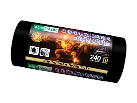 Мешки для мусора 240 л, ароматизированные, черные, в рулоне 10 шт., ПВД 40 мкм, 1500х1100 мм, СИЛАЧИ, sil24011110 в Томске