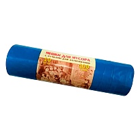 Мешки для мусора 100 л, с завязками, синие, в рулоне 10 шт., ПВД, 40 мкм, 840х670 мм, Концепция Быта Vitalux, 604933 в Томске