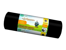 Мешки для мусора 180 л, ароматизированные, черные, в рулоне 10 шт., ПВД, 100 мкм, 1100х930 мм, Добрыня, Dob18010black в Томске Мешки для мусора 180 л, ароматизированные, черные, в рулоне 10 шт., ПВД, 100 мкм, 1100х930 мм, Добрыня, Dob18010black в Томске